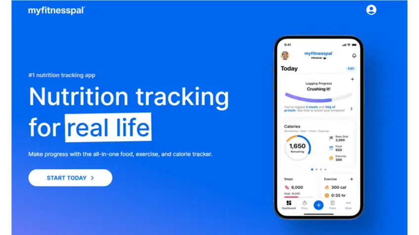 MyFitnessPal landing stranica