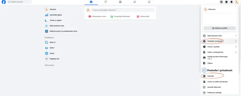 Postavke i privatnost Facebook stranica