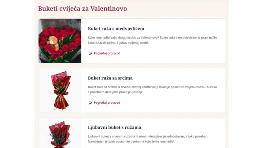 Blog Cvijeće za Valentinovo