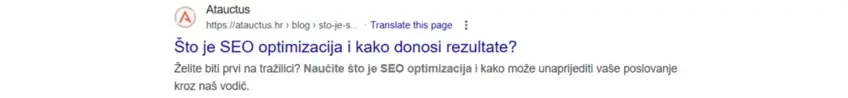 Meta opis Što je SEO optimizacija