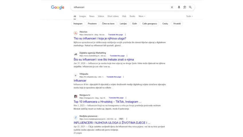 Upit influenceri