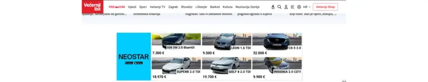 Večernji list Neostar prikazivačka kampanja