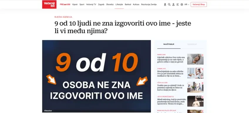 Atauctus Večernji list PR 