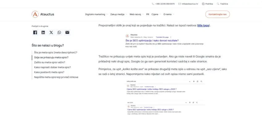 Atauctus title tag i meta opis u blogu 