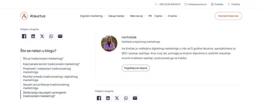 Autor na dnu bloga Atauctus stranice 