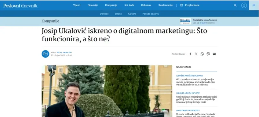 Josip Ukalović Poslovni dnevnik 