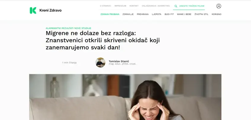 Kreni Zdravo članak 